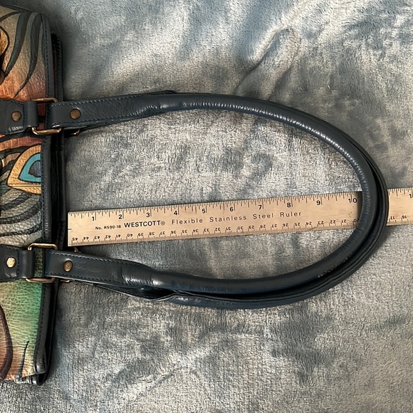 Anuschka Hand-Painted Leather Drawstring Satchel - Picture 7 of 8